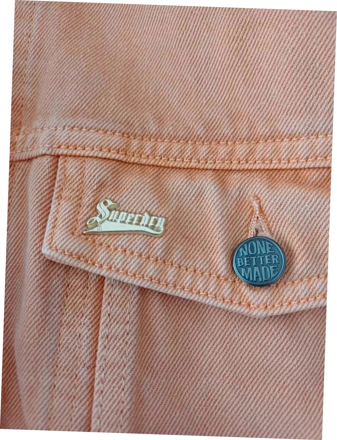 Chaqueta de mezclilla Superdry color pesca / coral pastel - T40 (L) – photo 4